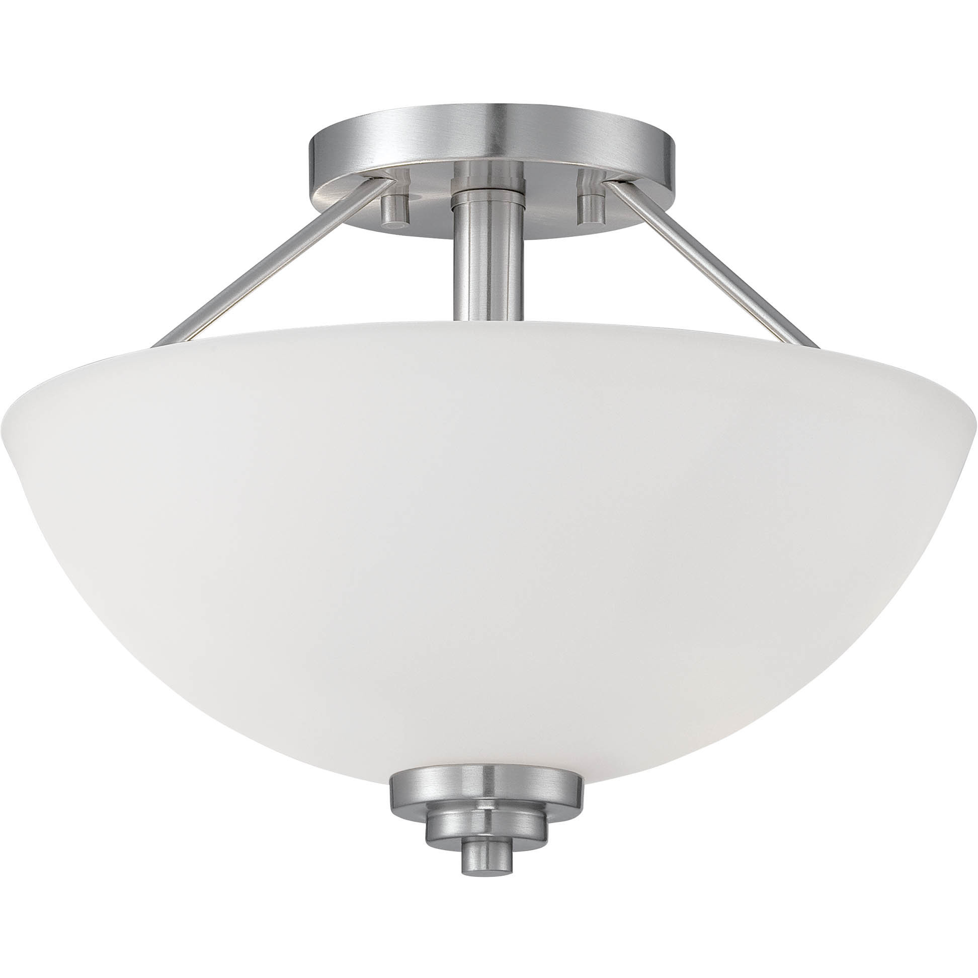 Durham 2 Light 13.5 inch Satin Nickel Semi-Flush Mount Ceiling Light